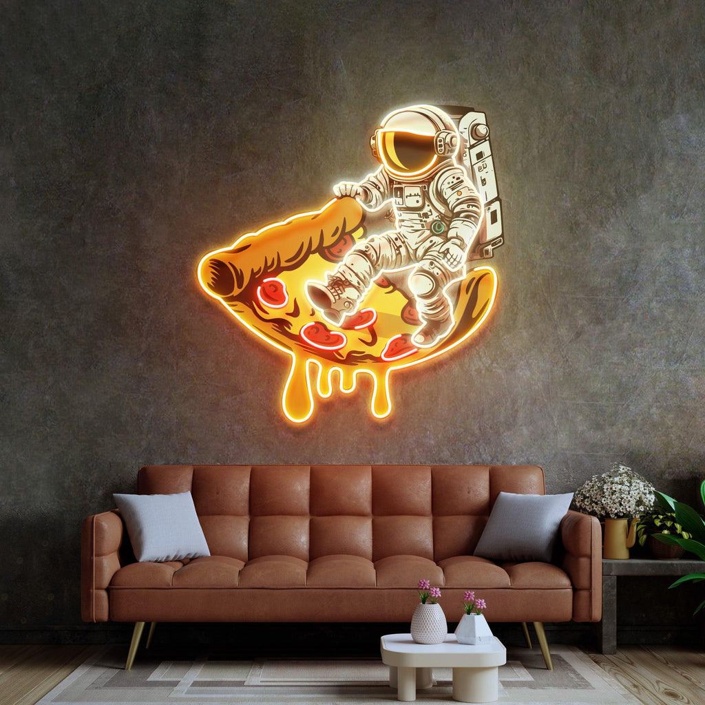 Pizza Astronot Neon Lamba | ByLamp