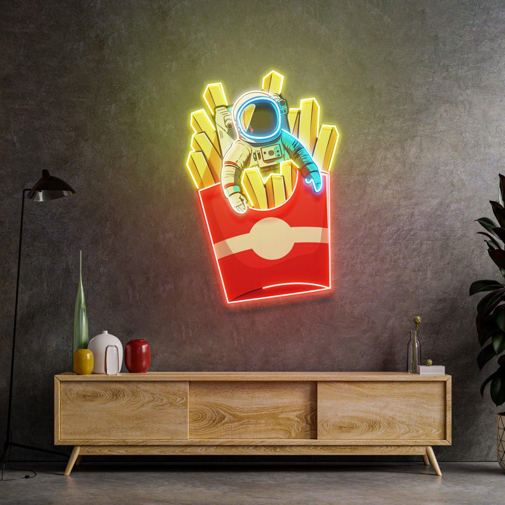 Astronot Patates Cipsi Neon Lamba | ByLamp