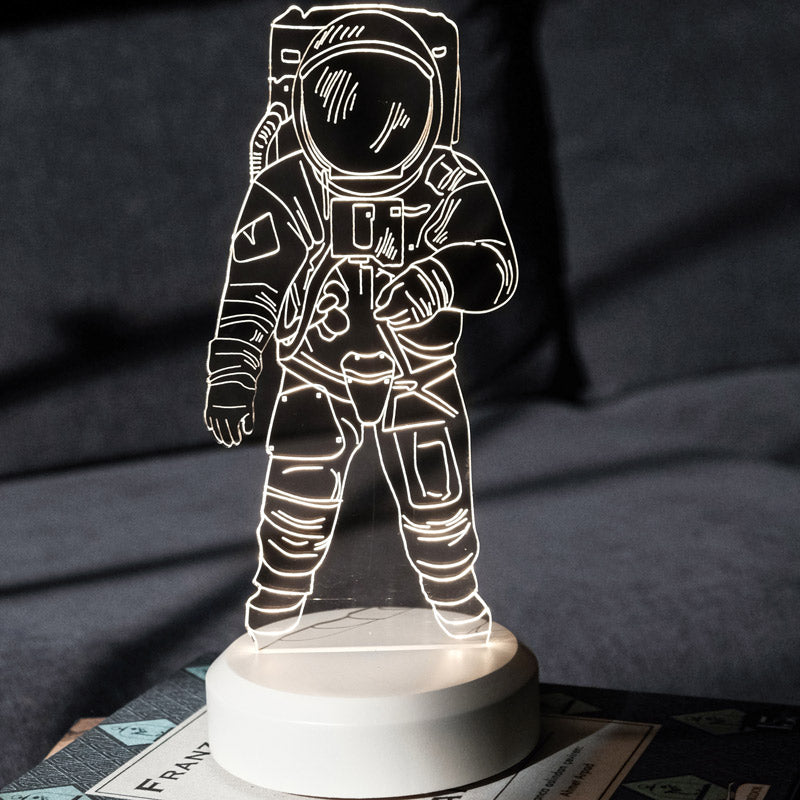 Astronot Uzay Temalı Pilli Masa Lambası