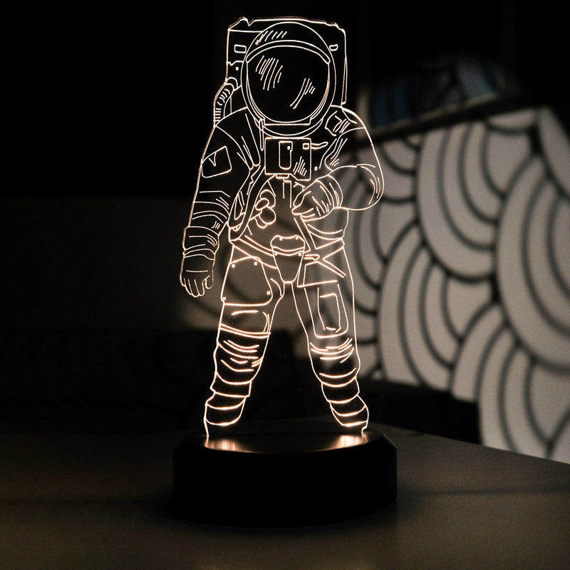 Astronot Uzay Temalı Pilli Masa Lambası