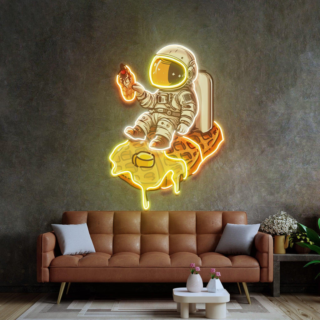 Waffle Astronot Neon Lamba | ByLamp