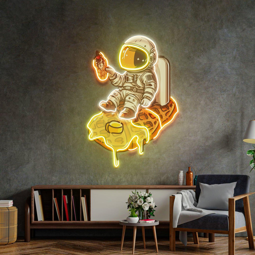 Waffle Astronot Neon Lamba | ByLamp