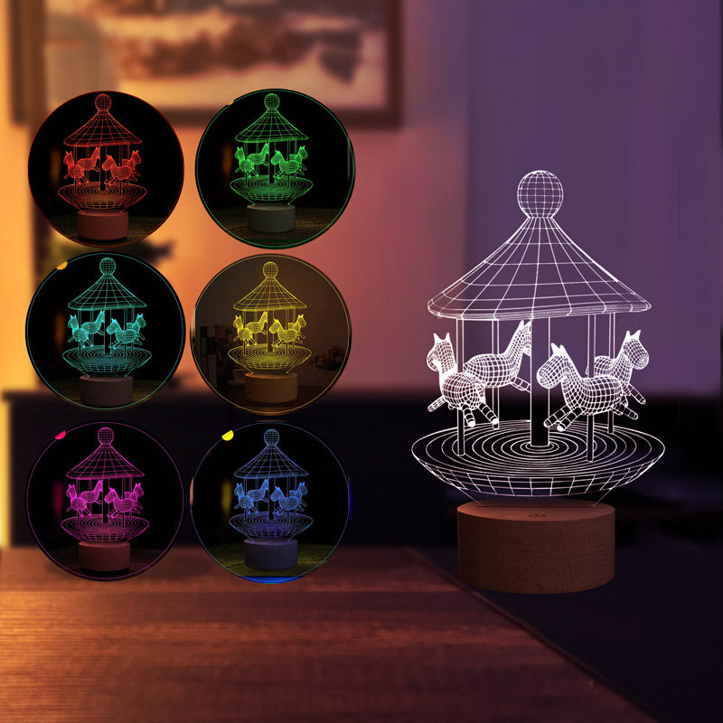 3-dimensional carousel LED night light