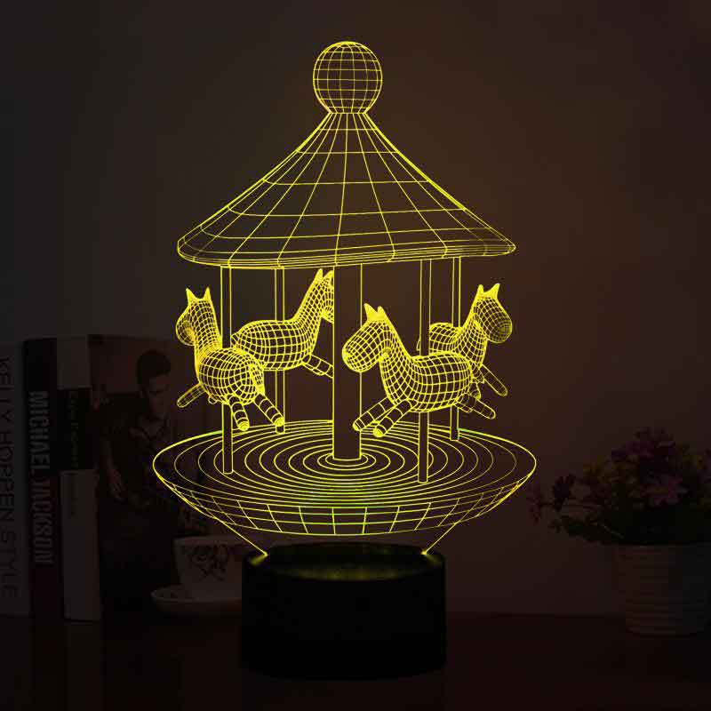 3-dimensional carousel LED night light