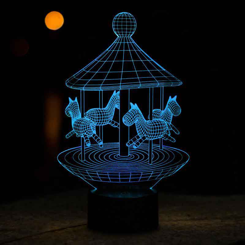 Luz nocturna led carrusal en 3D