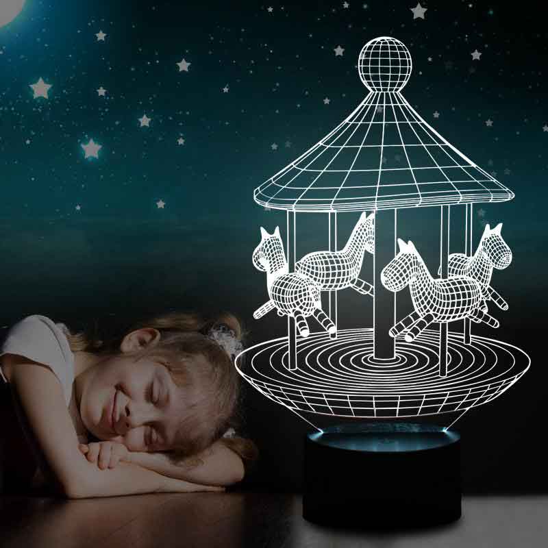 3-dimensional carousel LED night light