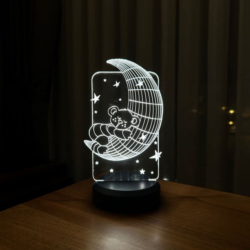 3D Moon Grandfather Led Table Lamp