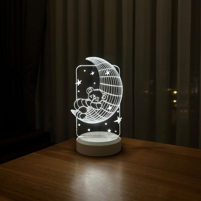 3D-Mond-Großvater-LED-Tischlampe