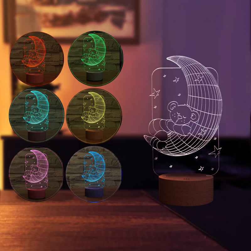 3D Moon Grandfather Led Table Lamp