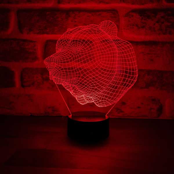 3D-Bärenkopf-LED-Nachtlicht