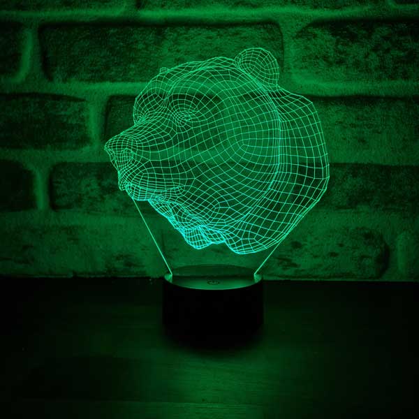 3D-Bärenkopf-LED-Nachtlicht