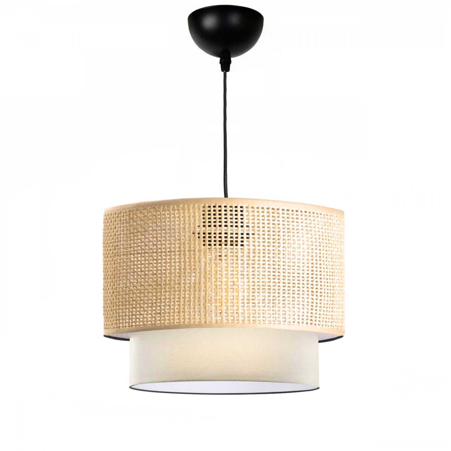 Bamboo Original Rattan Fabric Inside Pendant Lamp | ByLamp