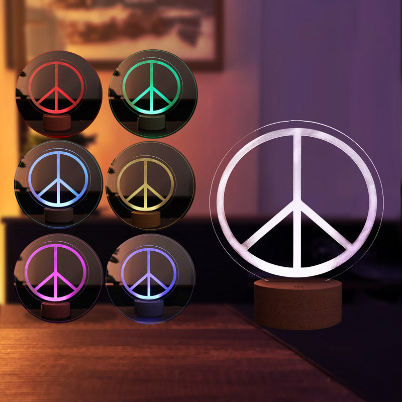 Peace symbol LED table lamp