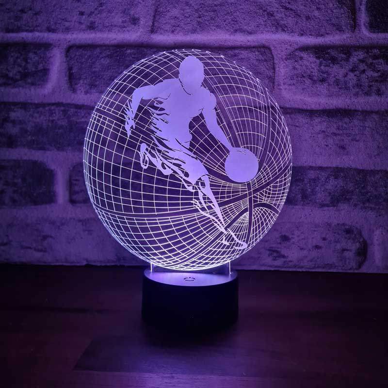 Lámpara de mesa de bola de baloncesto 3-D