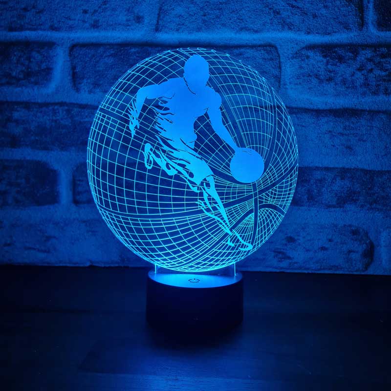 3-D basketball ball LED table lamp