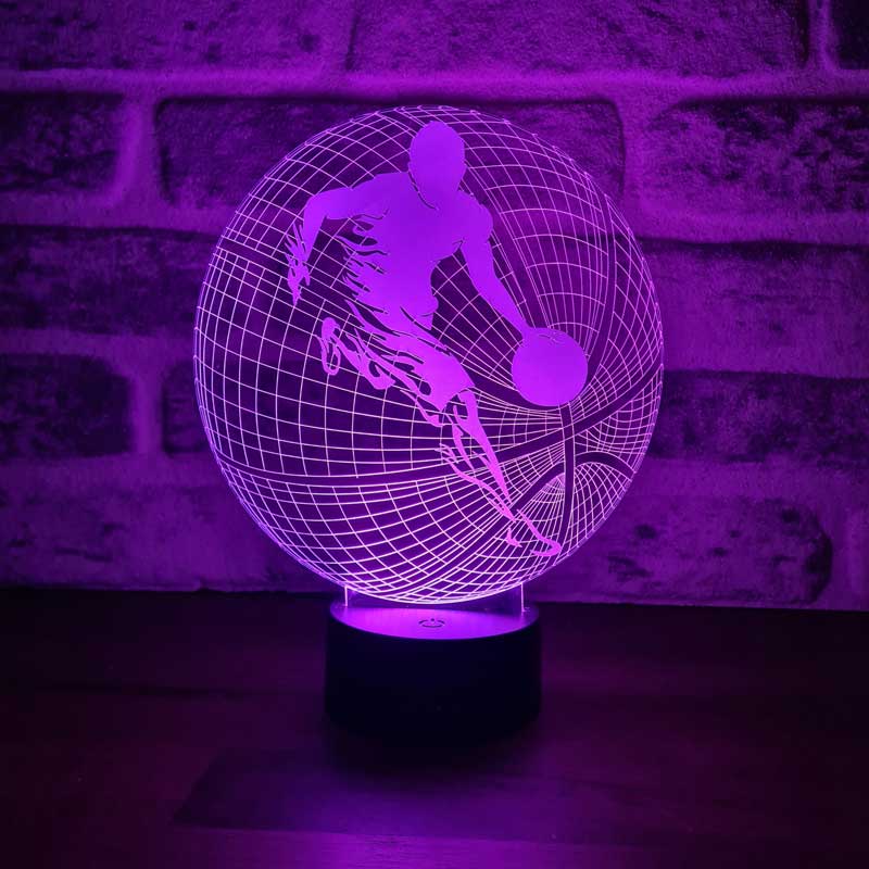Lámpara de mesa de bola de baloncesto 3-D
