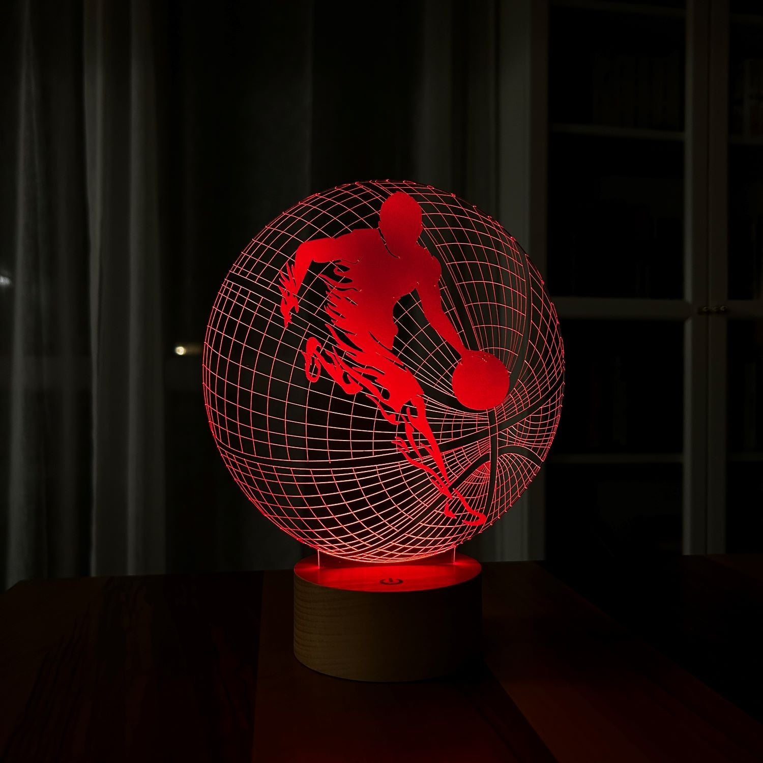 3-D basketball ball LED table lamp