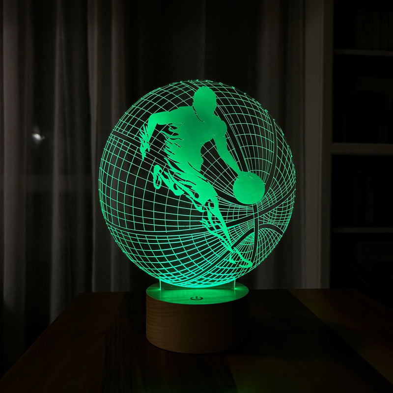 3-D basketball ball LED table lamp