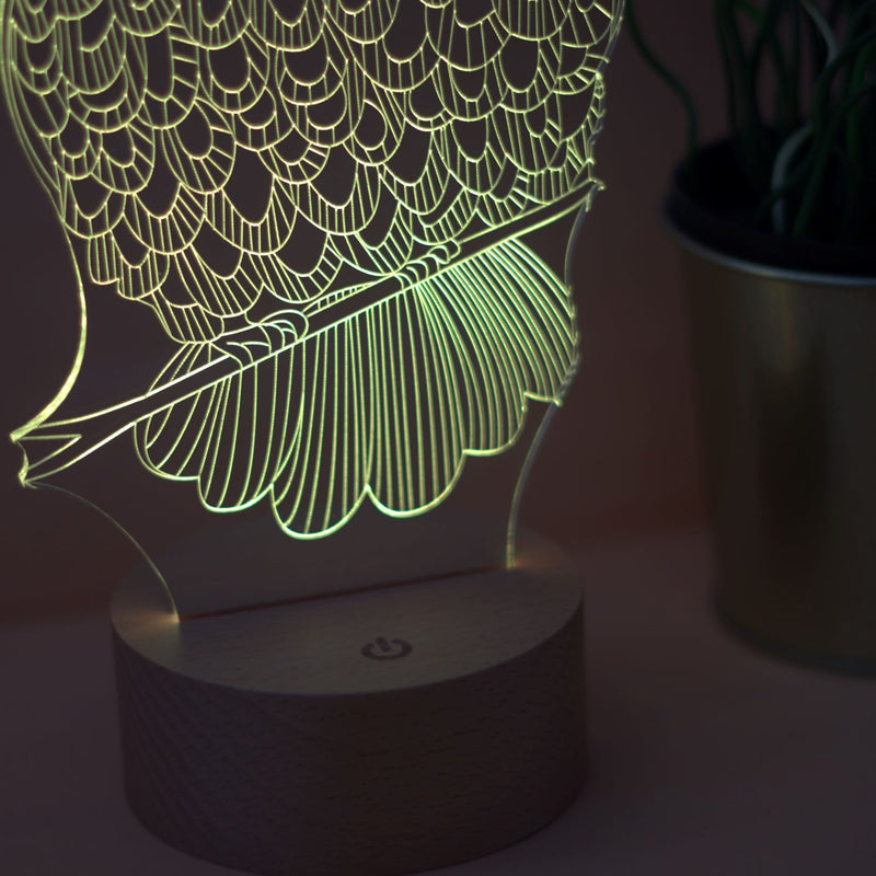 Lámpara de mesa de búho 3D