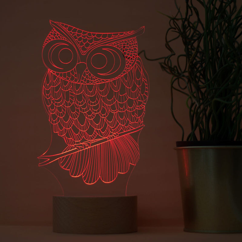 3-D owl table lamp