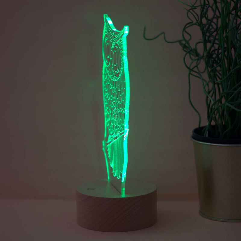 Lámpara de mesa de búho 3D