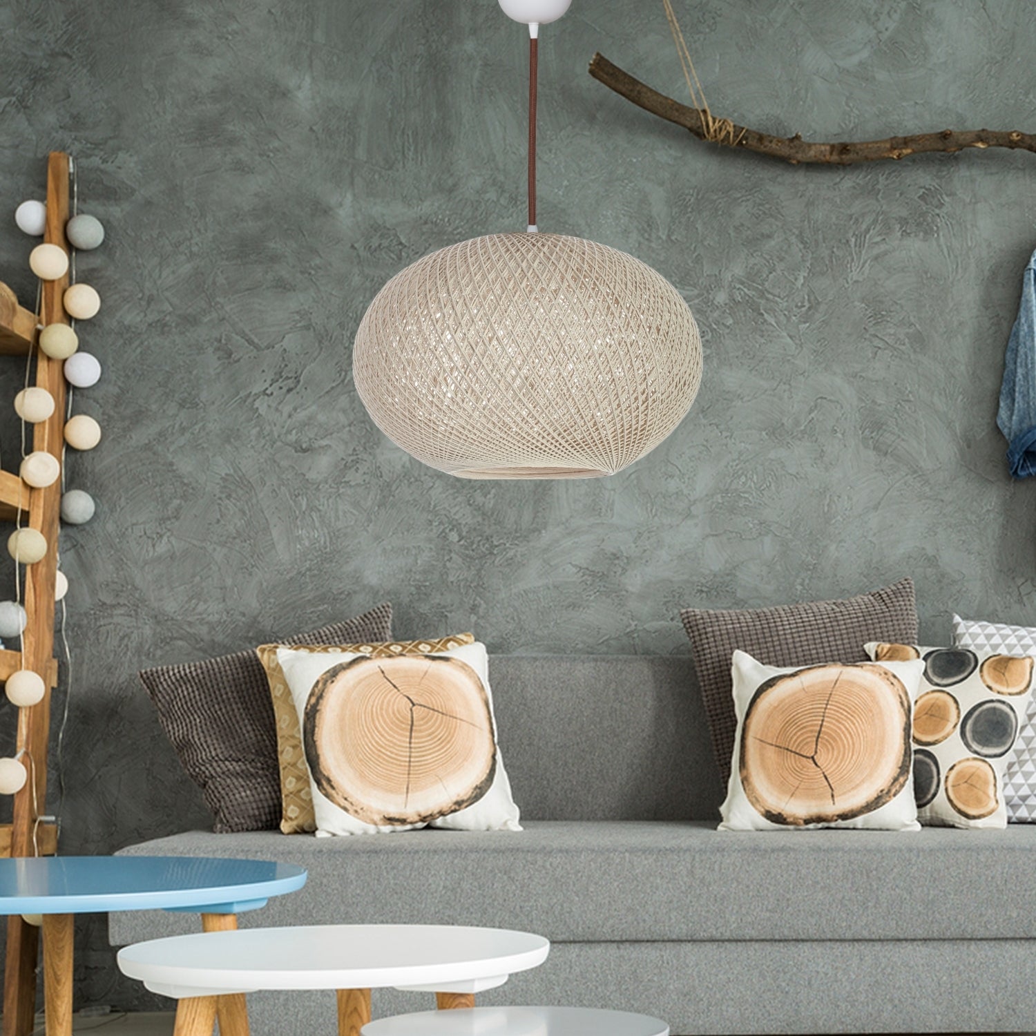 Beige Rope Pendant Chandelier | ByLamp