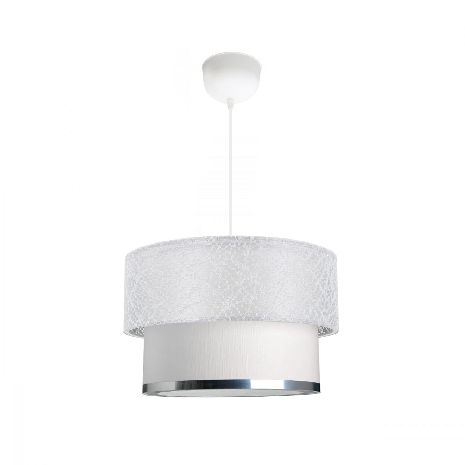 White Lace Chrome Enamel Cake Pendant Lamp | ByLamp