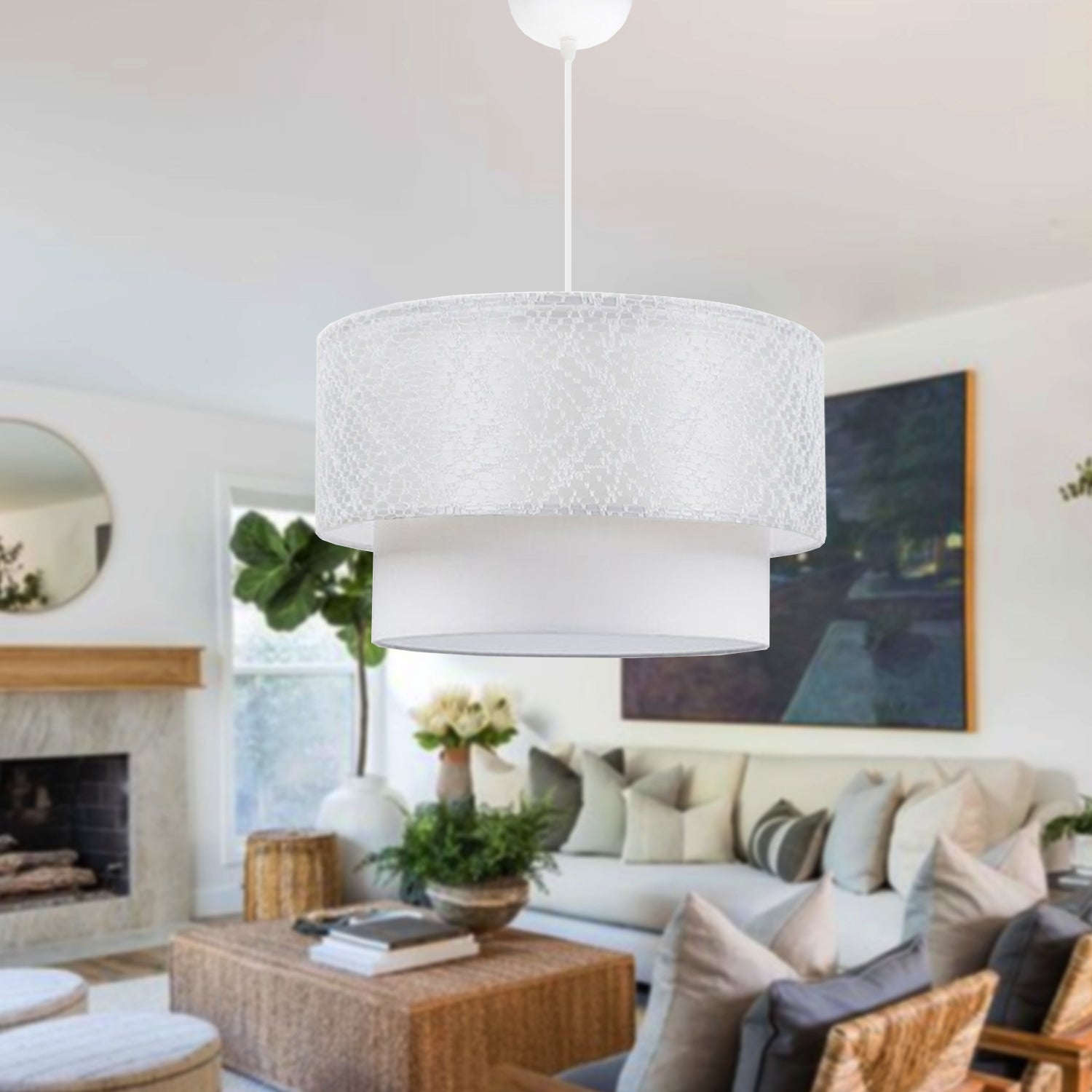 White Lace Cake Pendant Chandelier | ByLamp