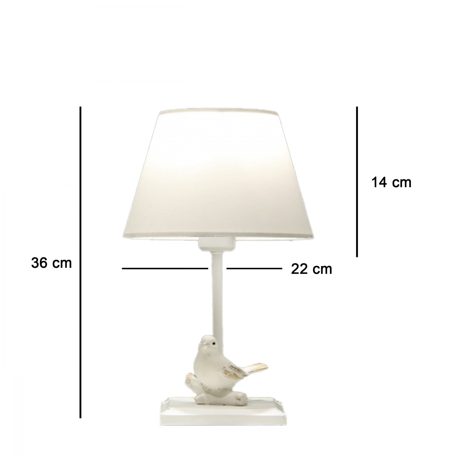 White Fabric Bird Design Lampshade Table Lamp | ByLamp