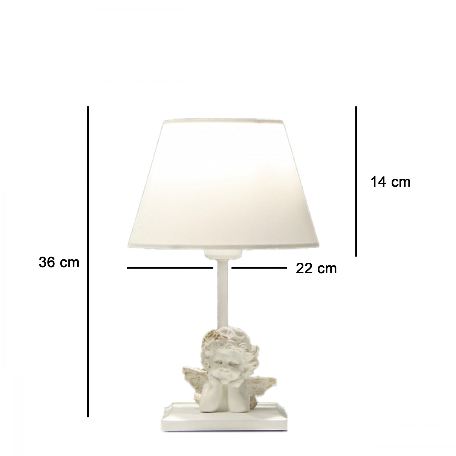 White Fabric Angel Design Lampshade Table Lamp | ByLamp