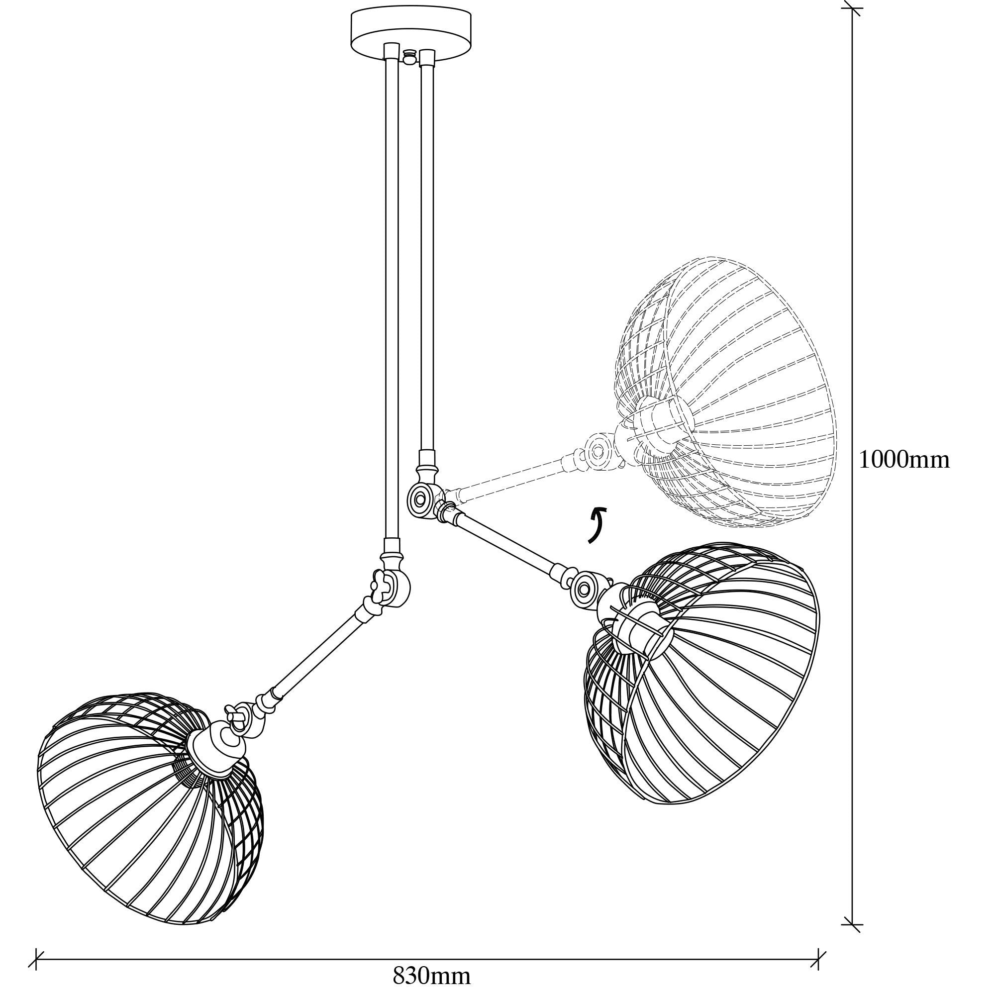 Beybisi NUA 1400 Tel Avize Aydınlatma | ByLamp