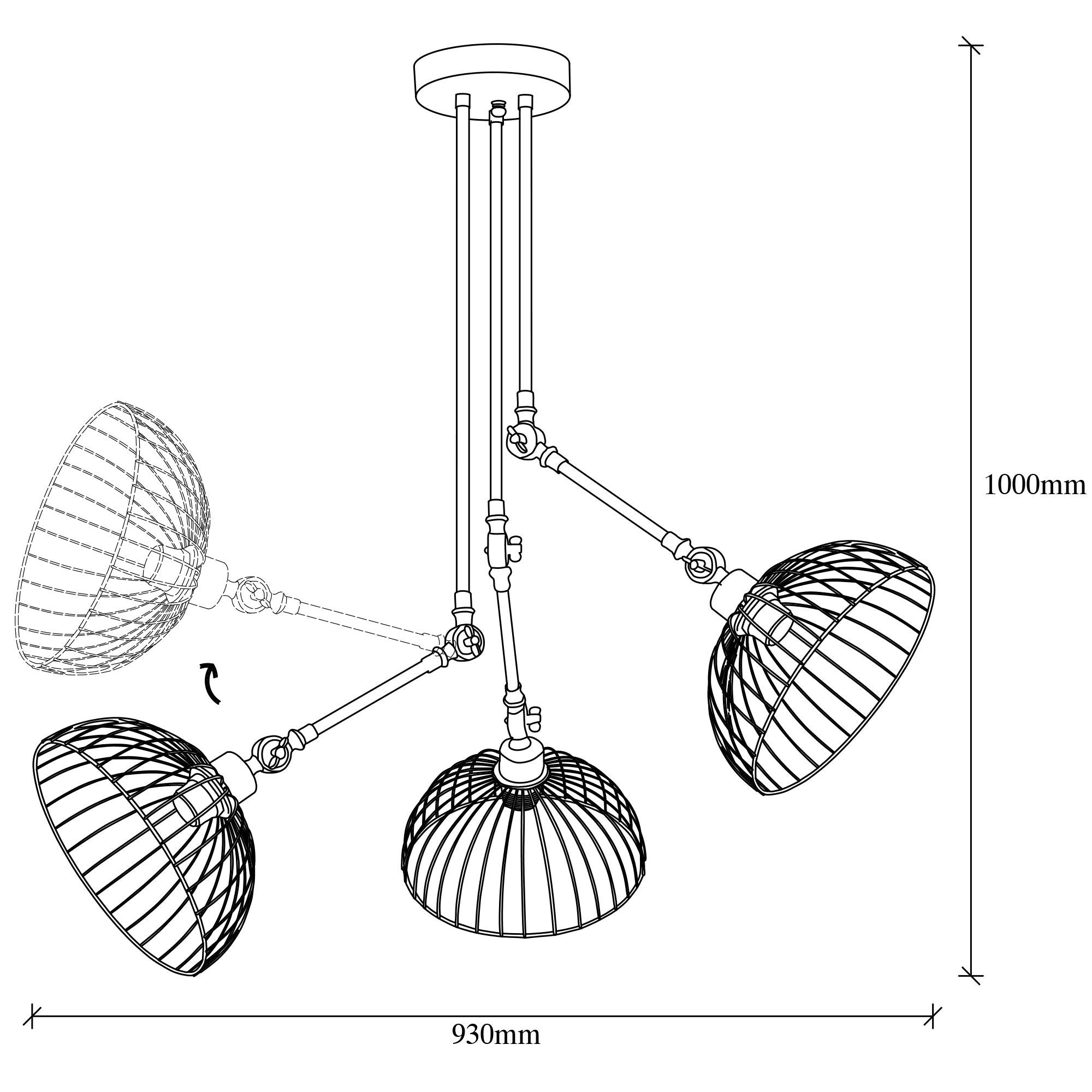 Beybisi NUA 1440 Tel Avize Aydınlatma | ByLamp