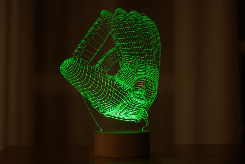 Lámpara LED de guante de béisbol 3D