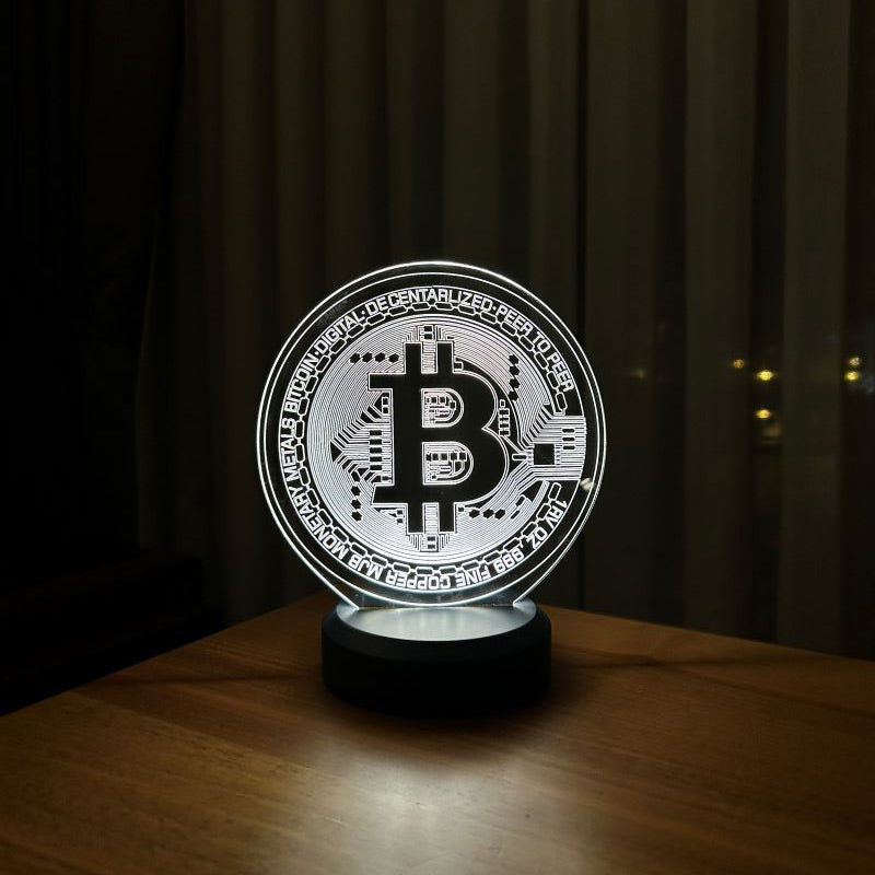 Bitcoin Figürlü Dekoratif Hediye Led Masa Lambası | BYLAMP