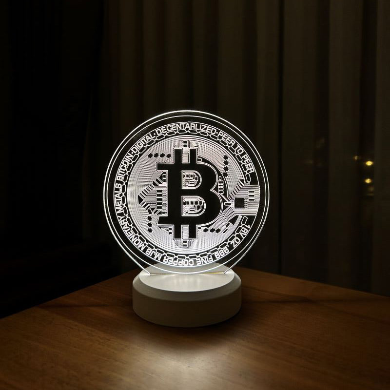 Bitcoin Figürlü Dekoratif Hediye Led Masa Lambası | BYLAMP