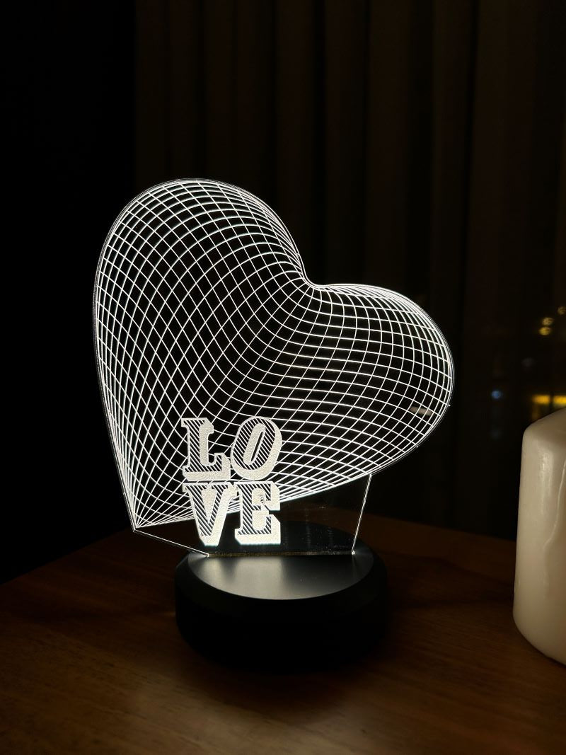 3-D great heart LED night light