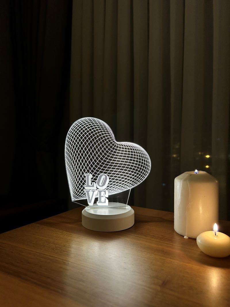 3-D great heart LED night light