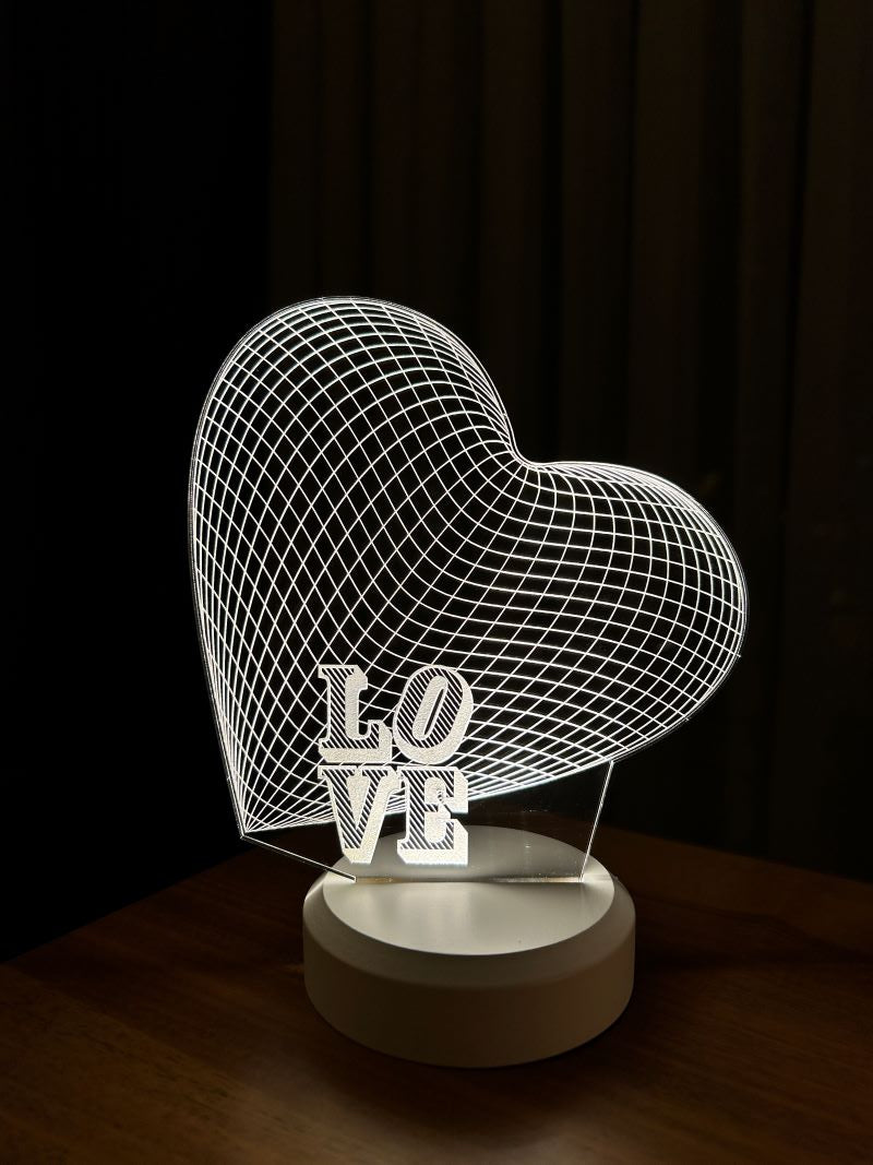 3-D great heart LED night light