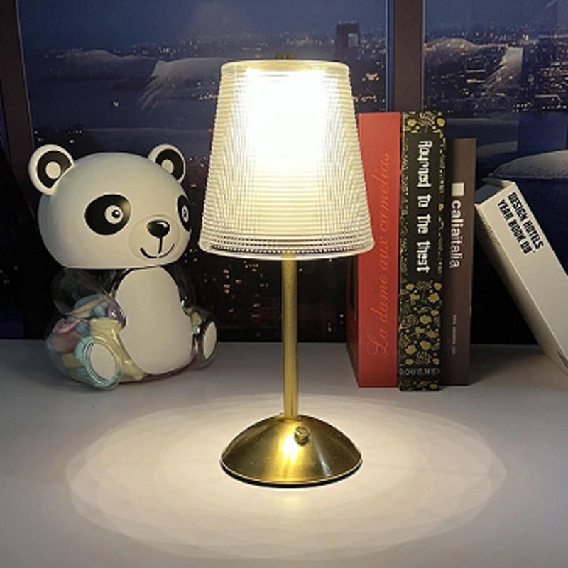 Frosted Glass Crystal Table Lamp Touch 3 Light Color Dimmable