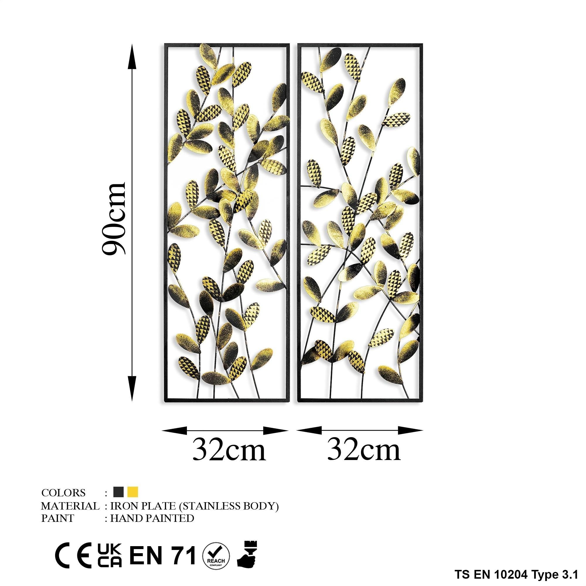 BYS-094-A Dekoratif 2'li Metal Duvar Tablosu | ByLamp