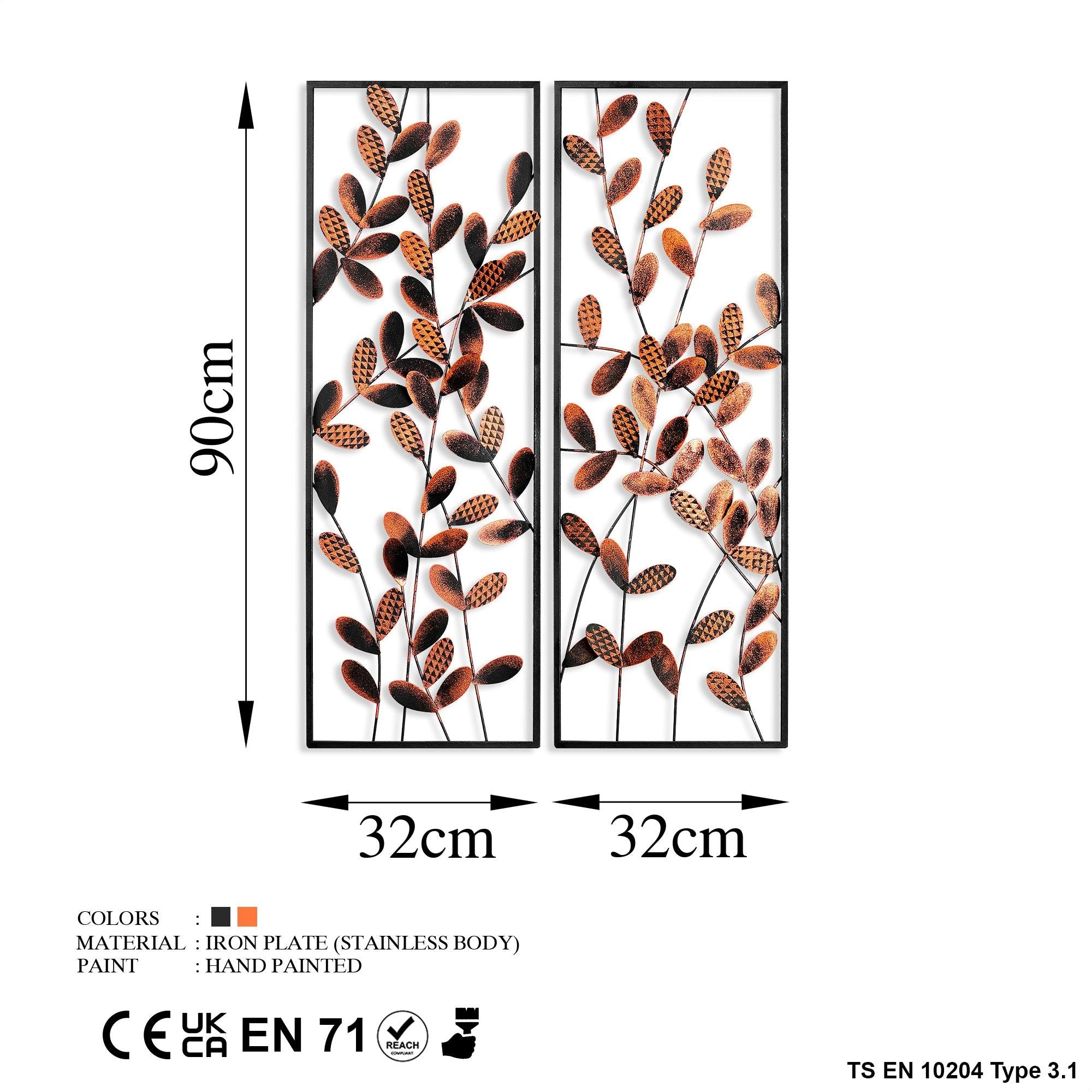 BYS-094-B Dekoratif 2'li Metal Duvar Tablosu | ByLamp