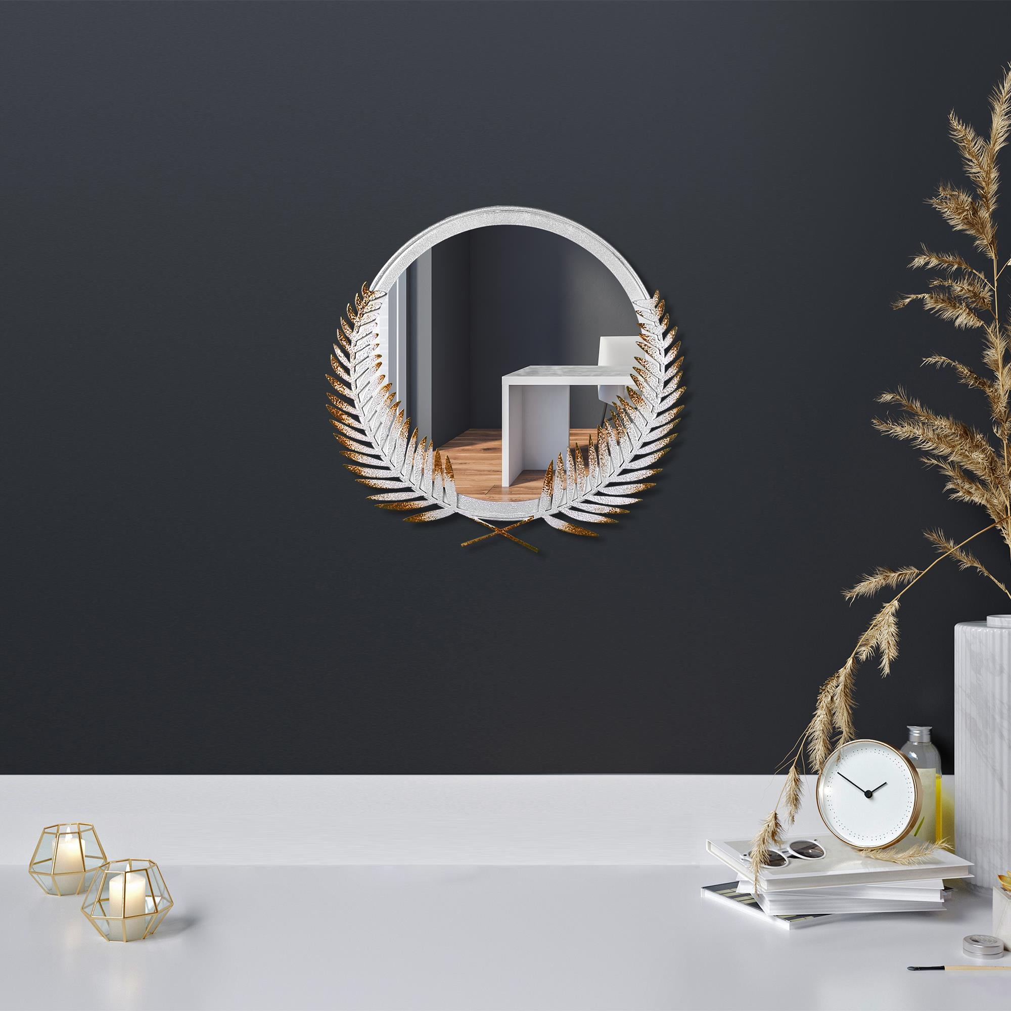 BYS-110-B Dekoratif Metal Duvar Aynası | ByLamp