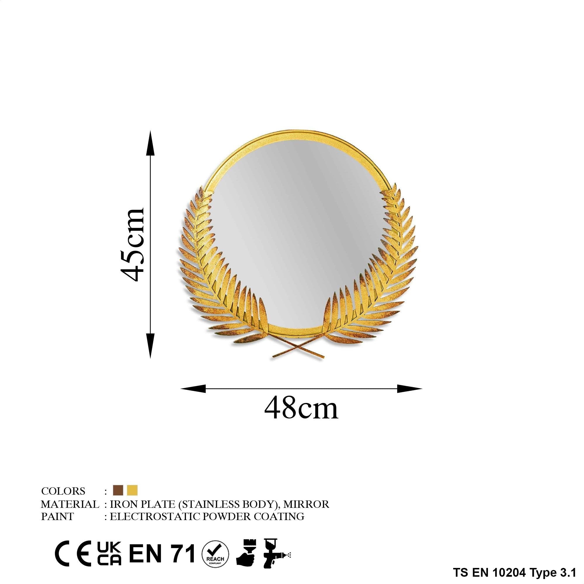 BYS-111-A Dekoratif Metal Duvar Aynası | ByLamp