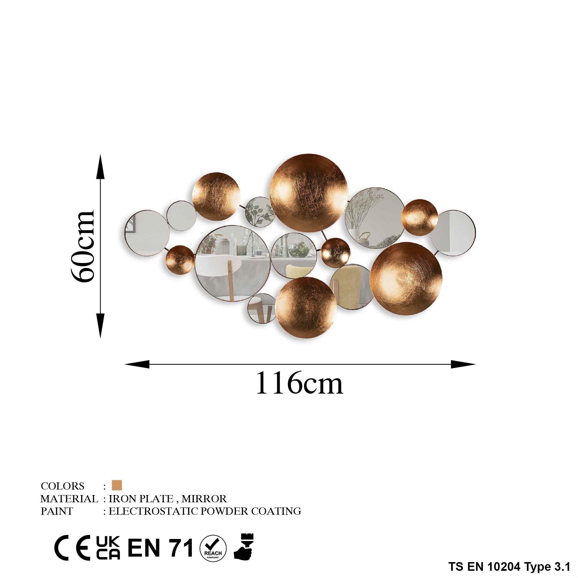 BYS-117-A Dekoratif Metal Duvar Aynası | ByLamp