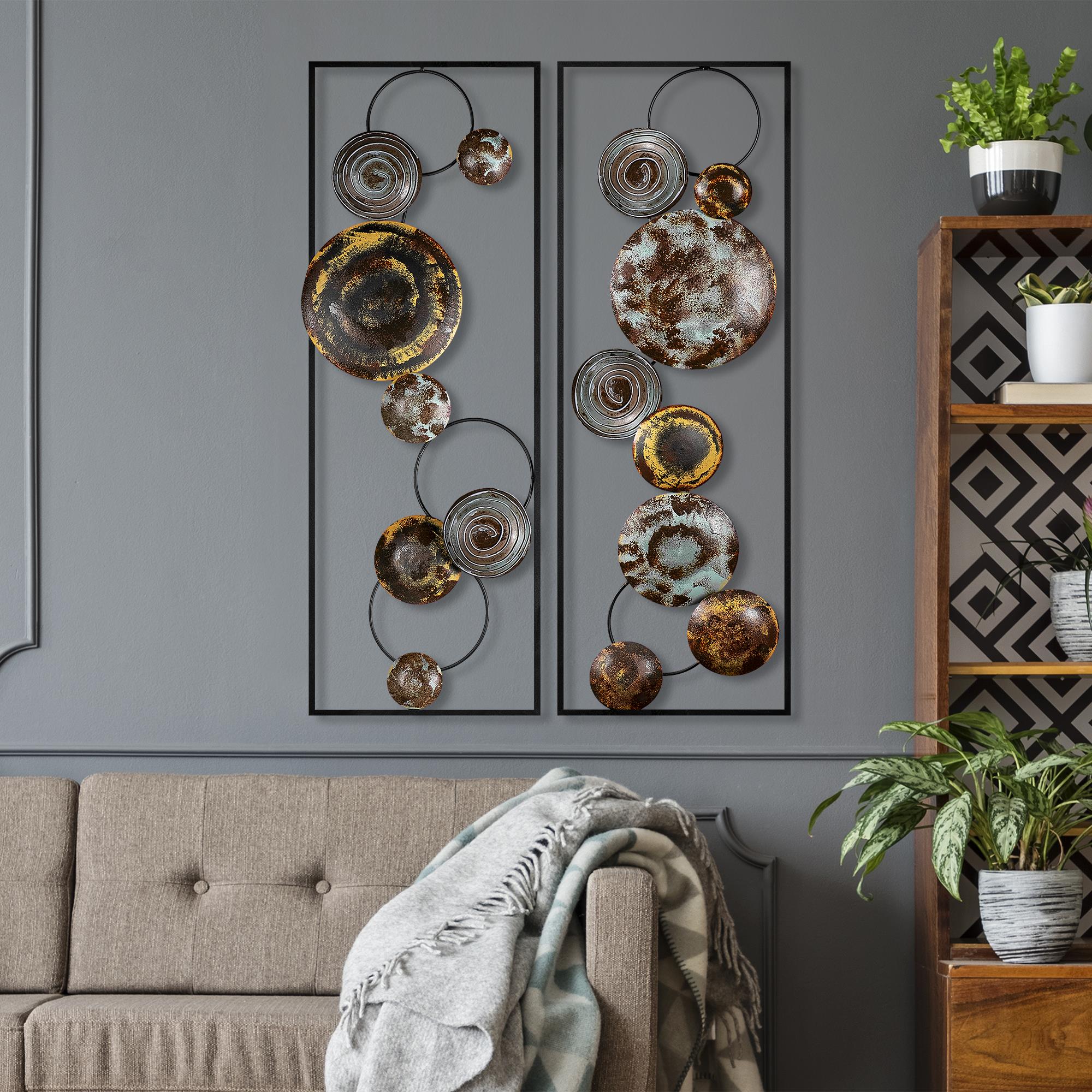 BYS-124-A Dekoratif 2'li Metal Duvar Tablosu | ByLamp