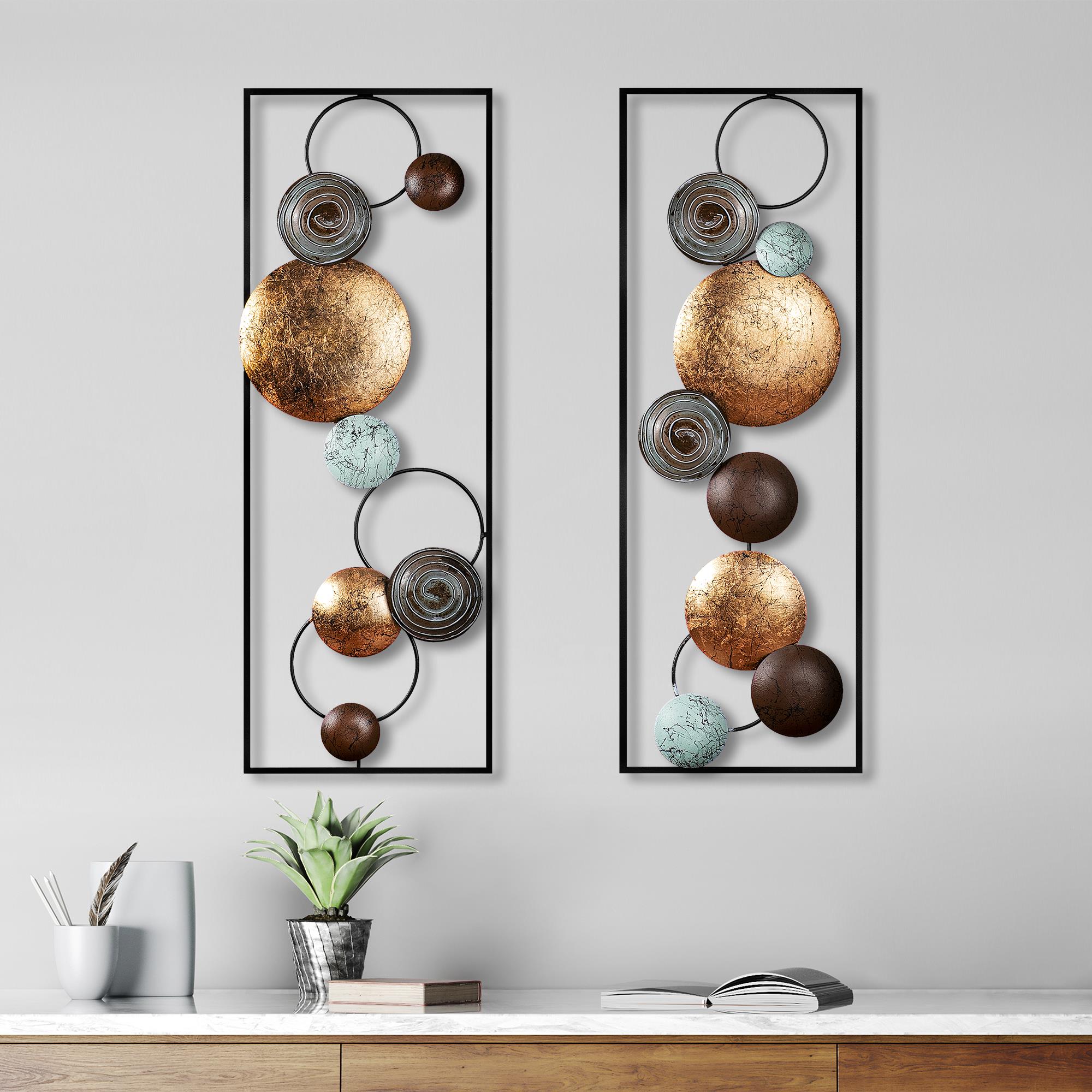 BYS-124-B Dekoratif 2'li Metal Duvar Tablosu | ByLamp