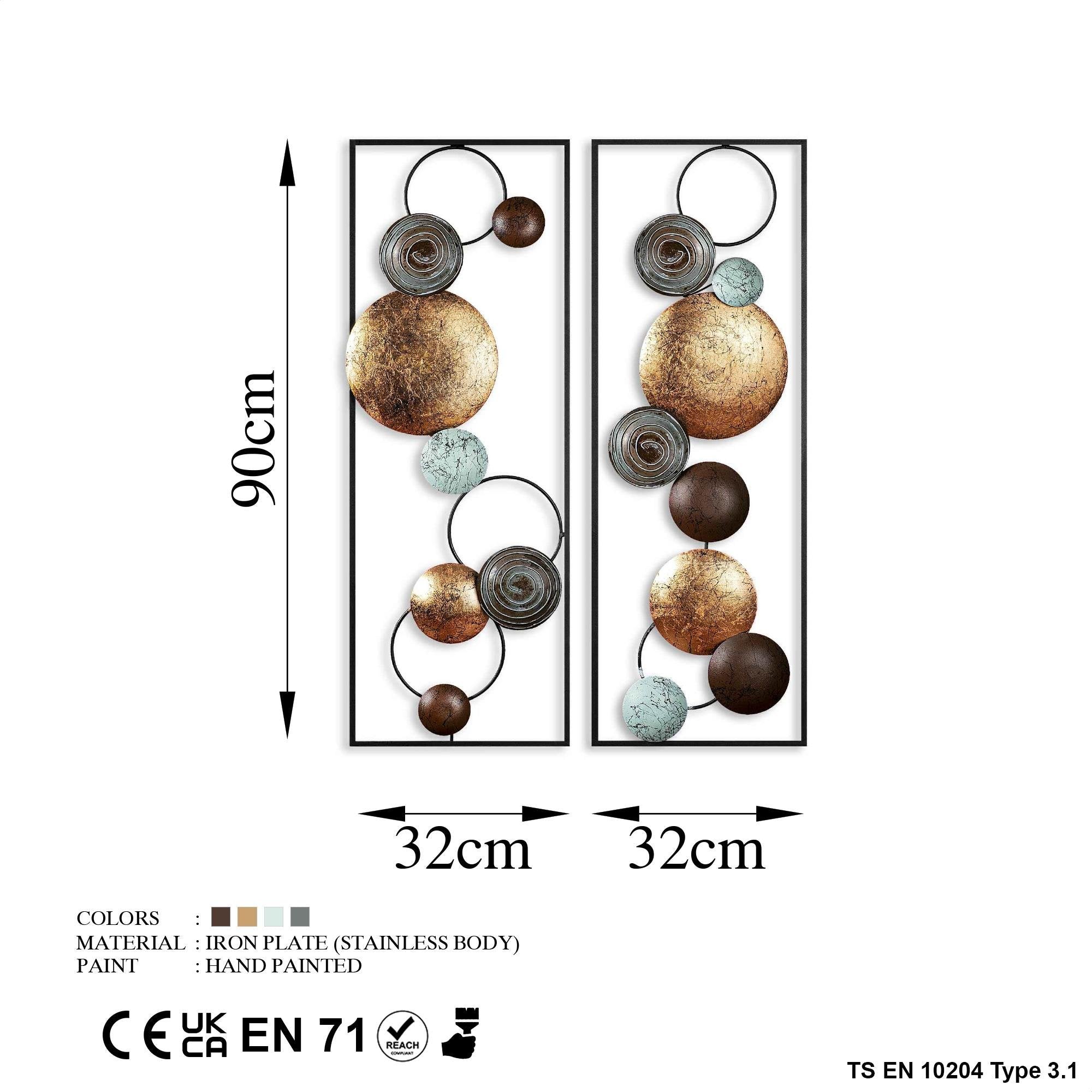 BYS-124-B Dekoratif 2'li Metal Duvar Tablosu | ByLamp