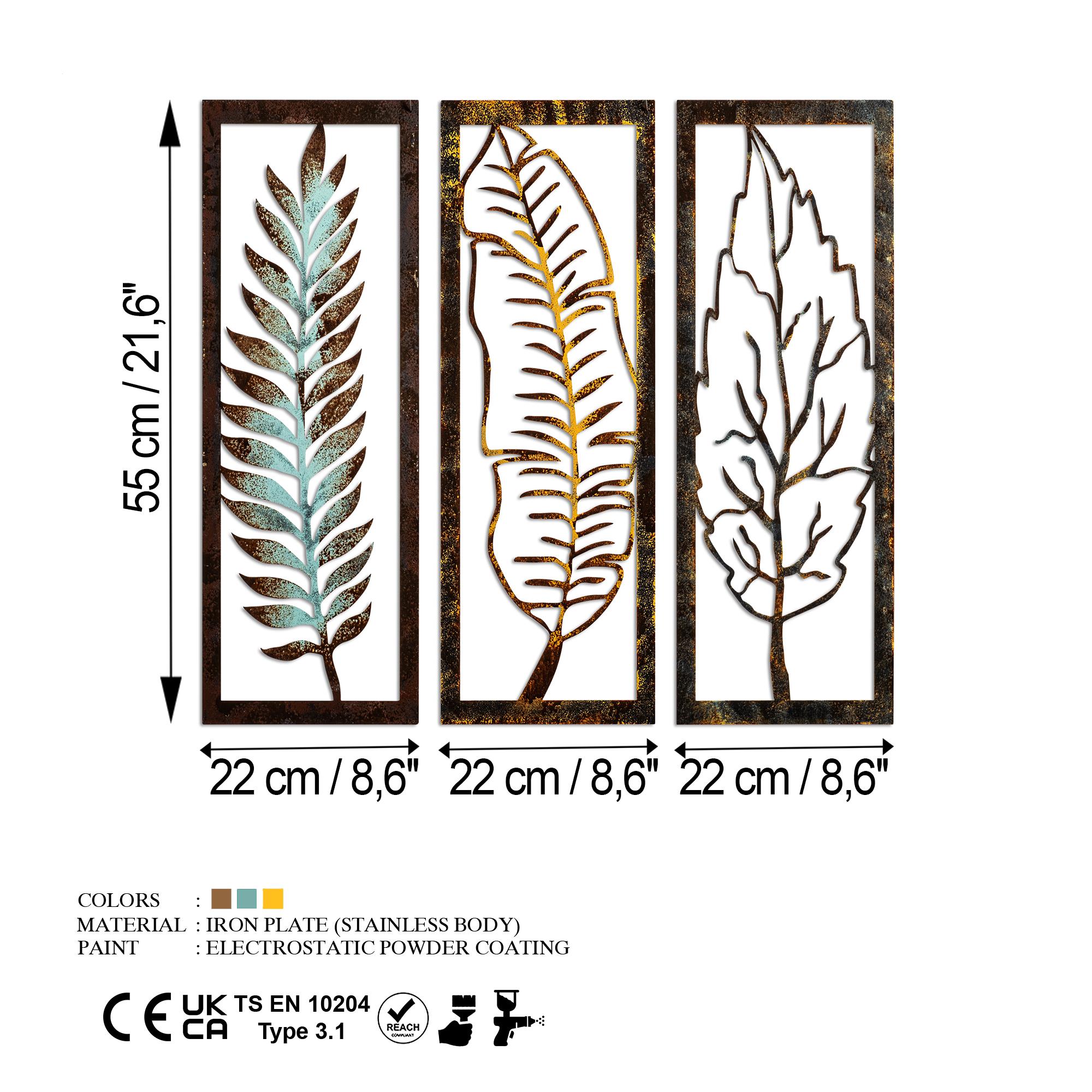 BYS-157 Dekoratif 3'lü Metal Duvar Tablosu | ByLamp