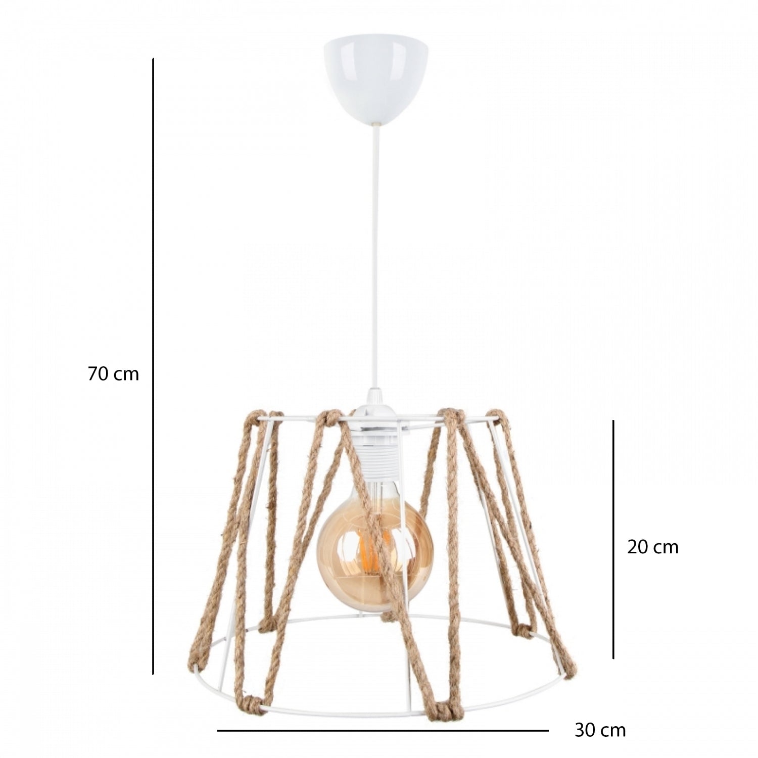 Cabo Otantik Halatlı Sarkıt Lamba Beyaz | ByLamp