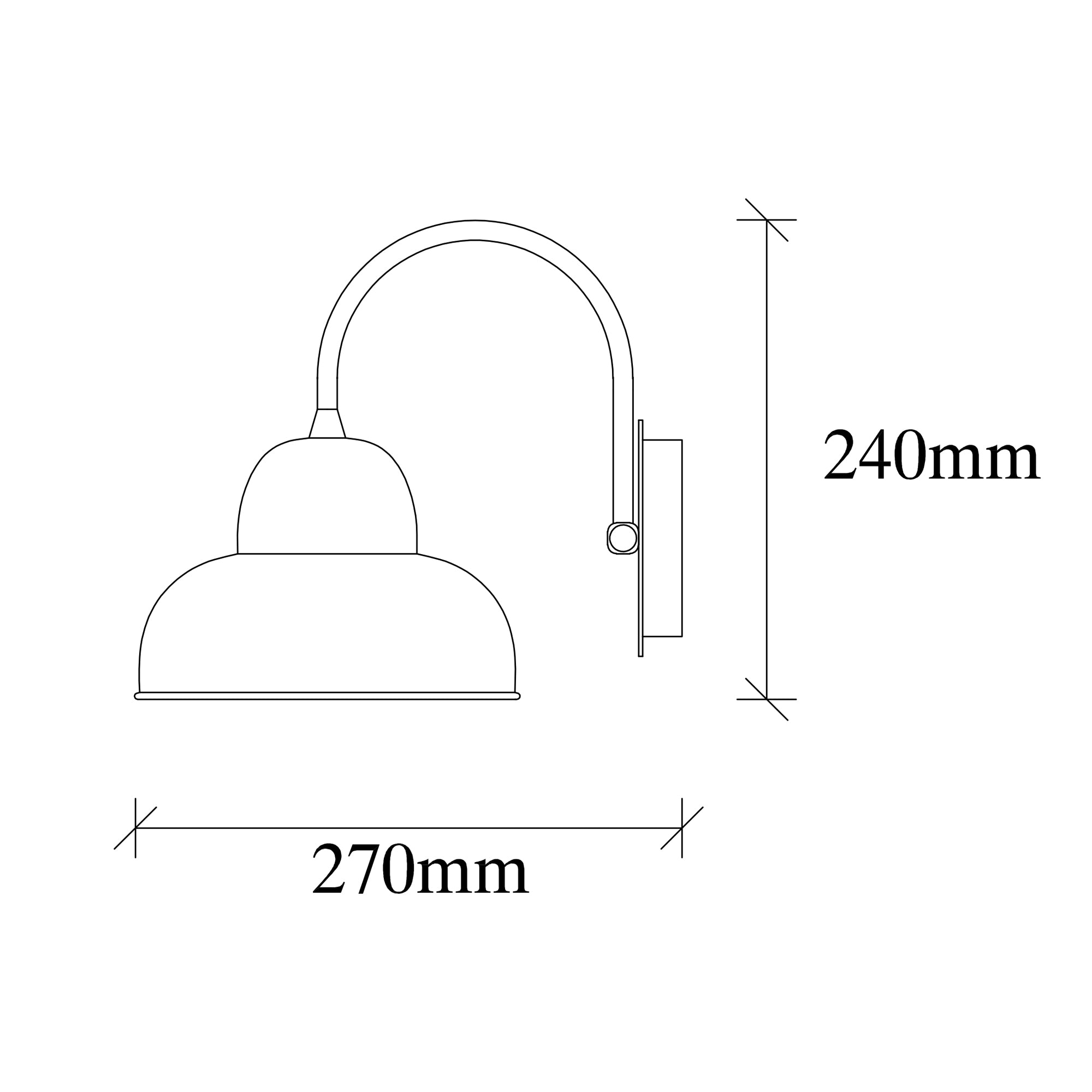 Cakır 180 Black Sıvama Aplik | ByLamp